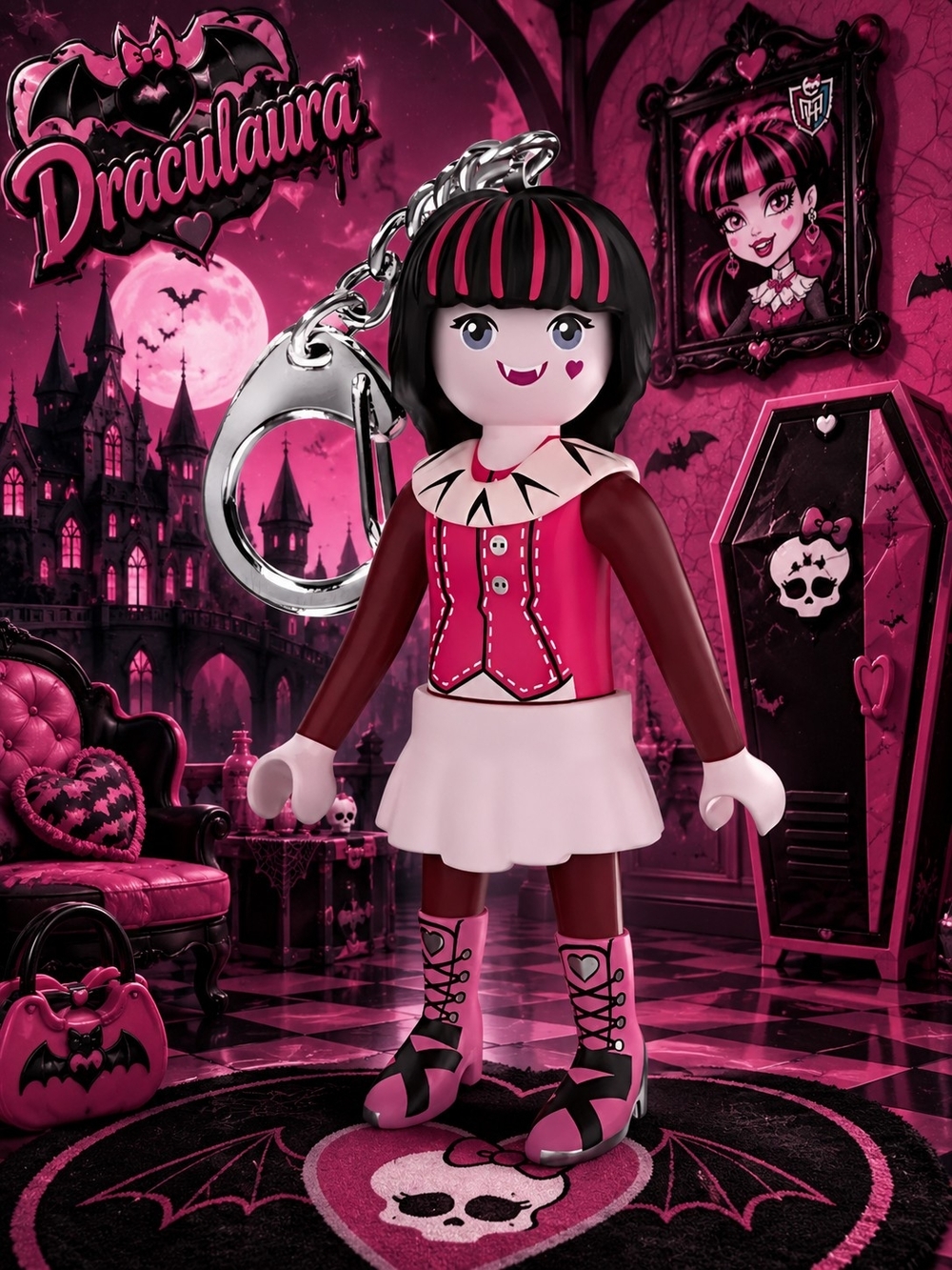 🧋Draculaura Playmobil - Figure Keychain